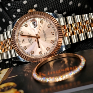 Rolex Date-just Everose Pink Champagne Gold 41mm 126331