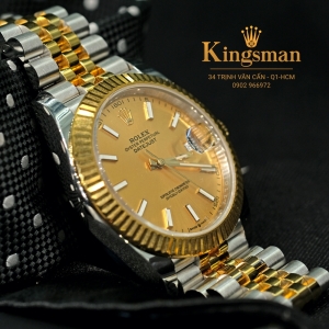 Rolex Date-just Gold Dial Fluted Stick 41mm 126333