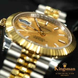 Rolex Date-just Gold Dial Fluted Stick 41mm 126333