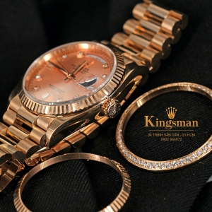 Rolex Day-date Champagne Everose 36mm 128235